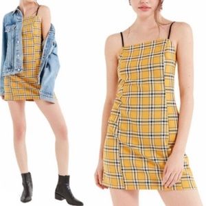 Classic Urban Outfitters yellow plaid dress